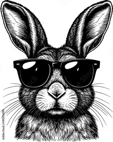 Obraz black and white rabbit