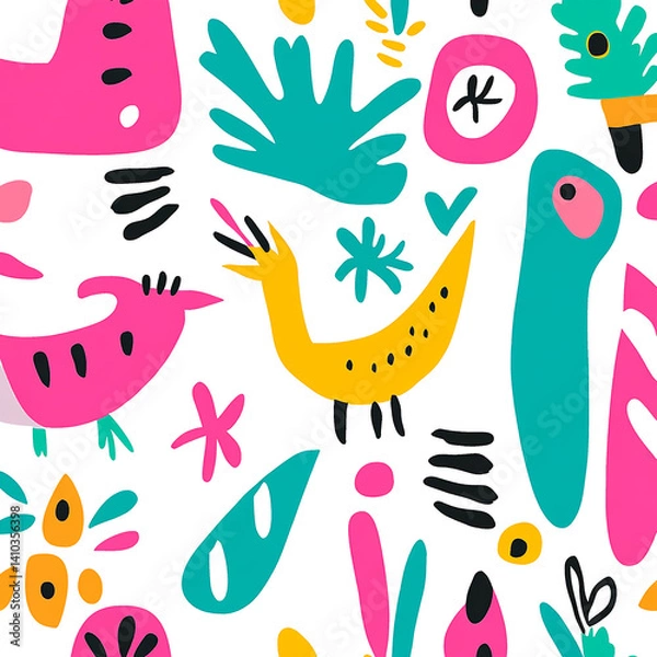 Obraz  pattern with funny animals