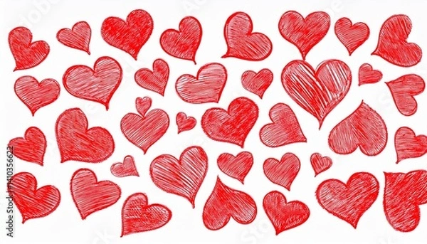 Fototapeta Heart icons in different sizes