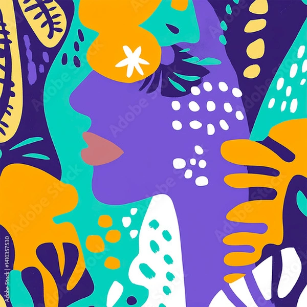 Obraz  pattern with colorful flowers