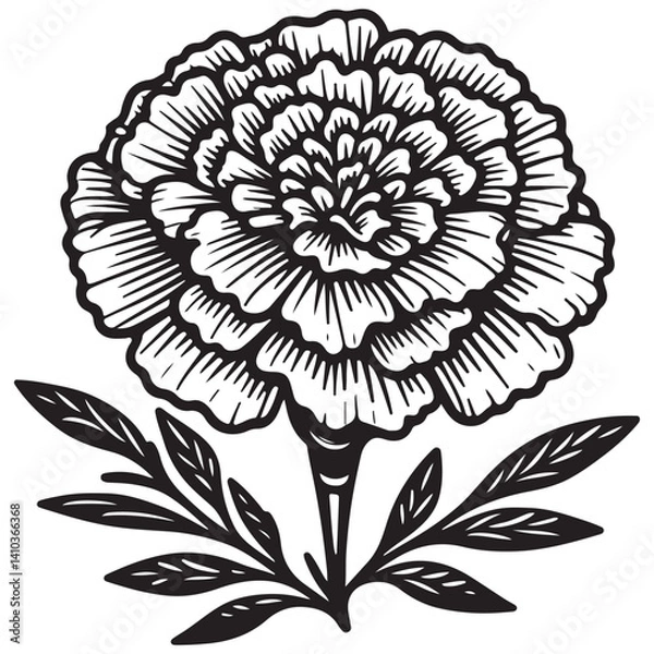 Obraz black and white flower vector