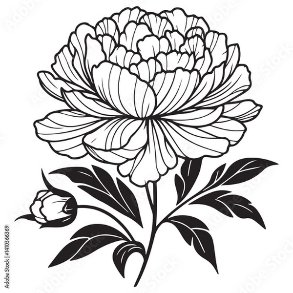 Obraz black and white flower vector