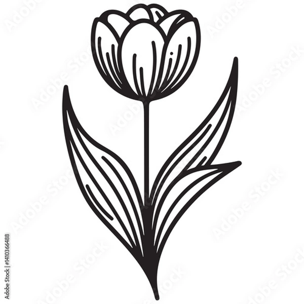 Obraz black and white flower vector