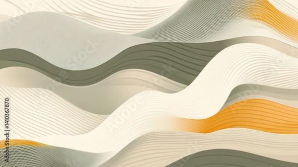 Fototapeta Abstract wavy lines in muted colors.