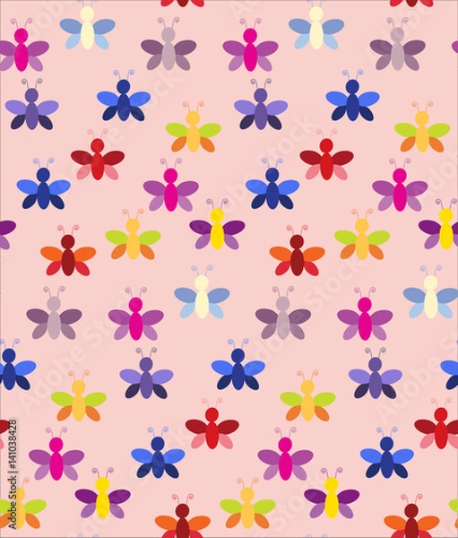 Fototapeta Vector, seamless pattern butterfly
