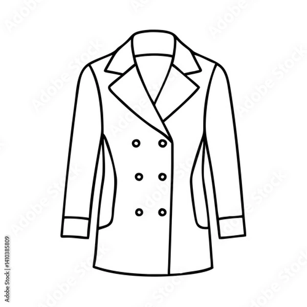 Fototapeta double breasted coat icon, double breasted coat vector illustration-simple illustration of double breasted coat, perfect for double breasted coat logos and icons