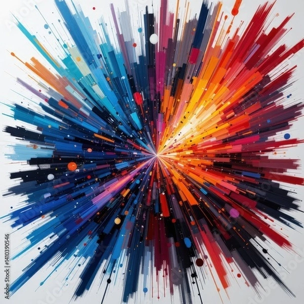 Fototapeta A vibrant abstract artwork featuring a dynamic blend of bold colors, swirling shapes, and intricate patterns that evoke emotion and stimulate the imagination, perfect for modern decor.
