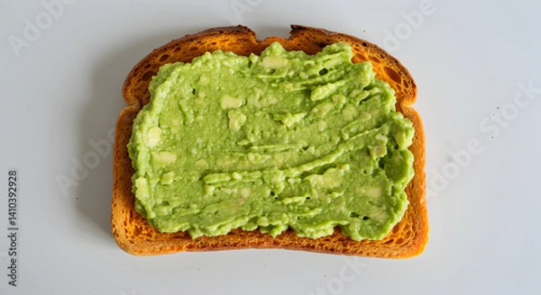 Fototapeta Avocado Toast Displaying Fresh Culinary Minimalist Composition on White Background