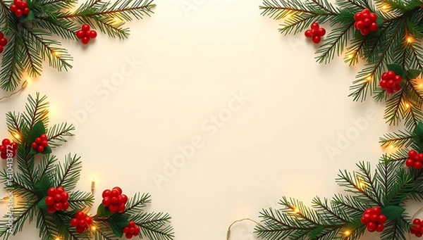 Obraz Elegant christmas frame designed for menu or event invitation