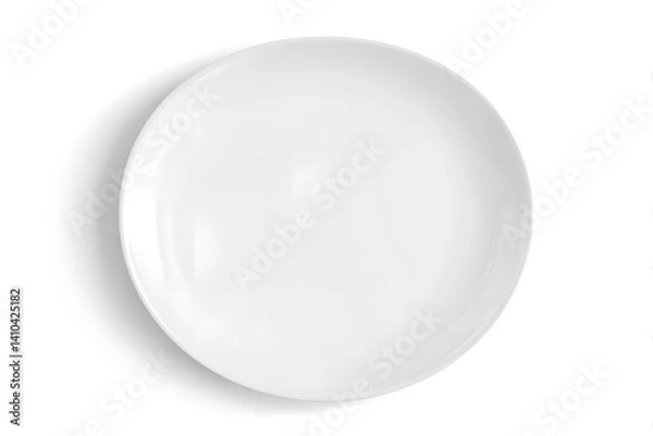 Fototapeta UFO-shaped Ceramic Plate With a Clean Design Isolated on White