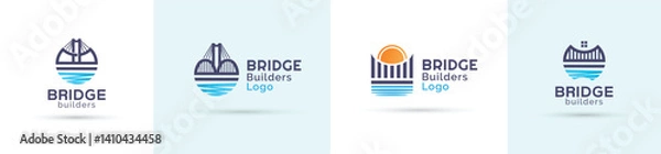 Fototapeta Bridge logo vector design bundle