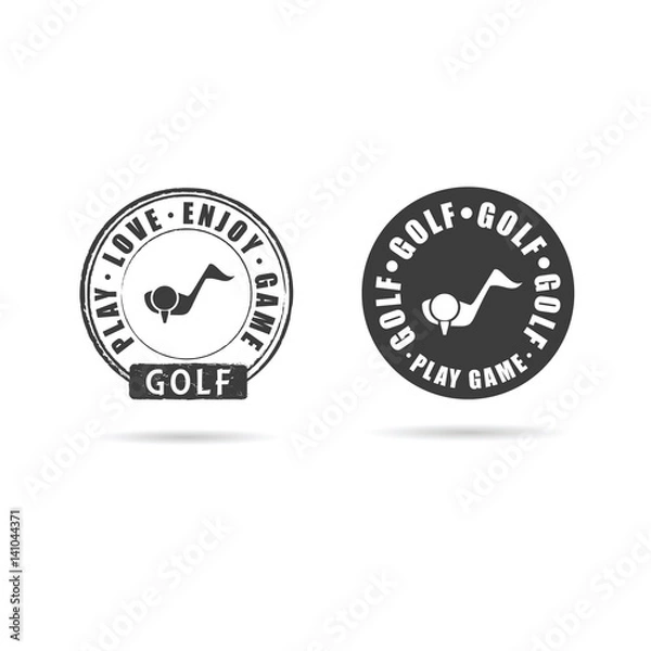 Fototapeta golf icon with grunge rubber set illustration