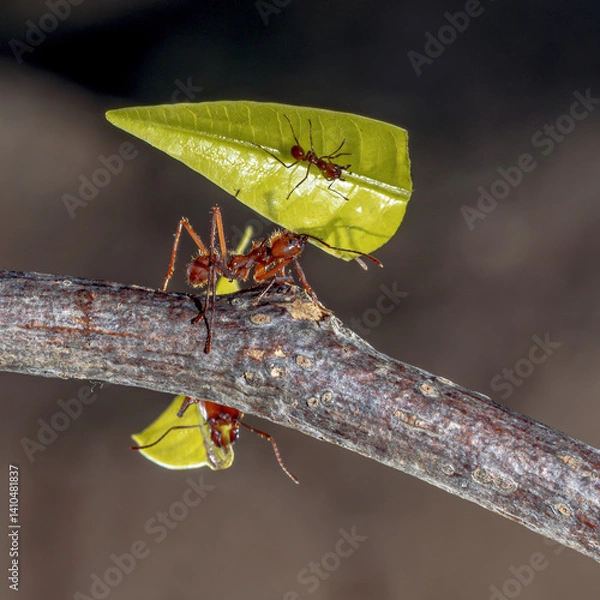 Obraz Leafcutter ants working together