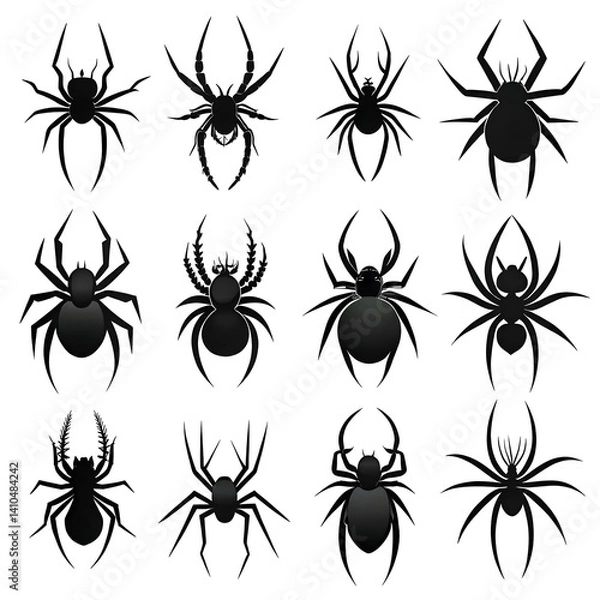 Obraz set of vector silhouettes of insects