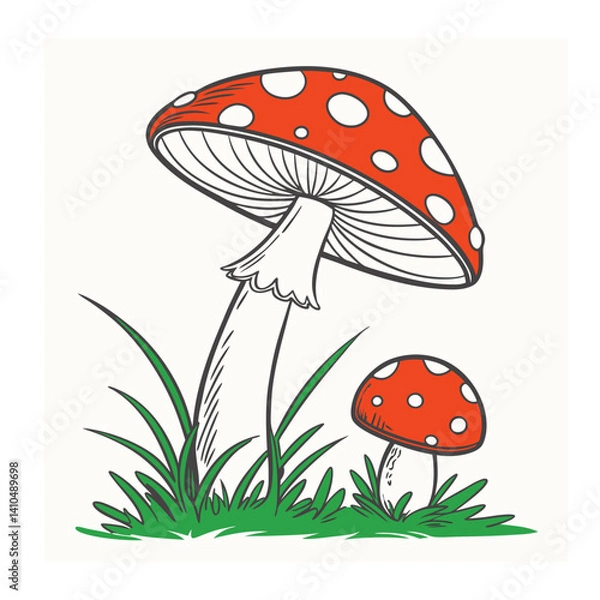 Obraz mushrooms in the grass