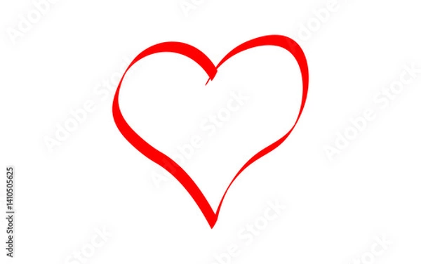 Fototapeta Minimal Love shape brush stock isolated on transparent background, heart PNG file