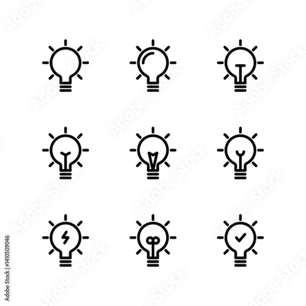 Fototapeta Light bulb icon set. Bulb icons. Light icon.