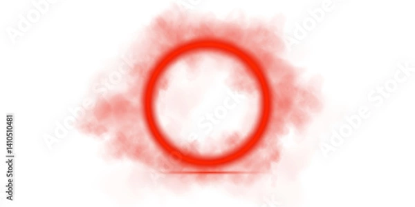 Fototapeta This is a stylish red smoke effect featuring a circular shape beautifully displayed on a transparent background