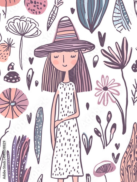 Obraz girl with umbrella
