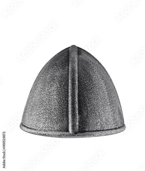 Fototapeta Medieval knight helmet isolated on white background with clipping path