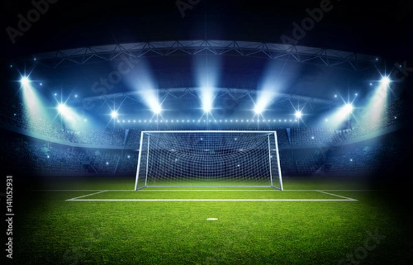 Obraz Stadion i słupek bramki, renderowanie 3d