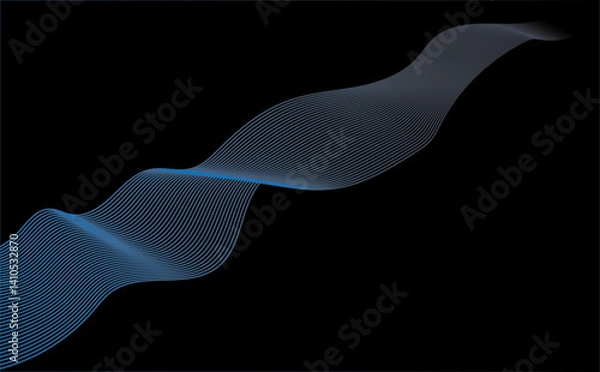 Fototapeta Dark blue abstract background geometry shine and layer element vector for presentation design