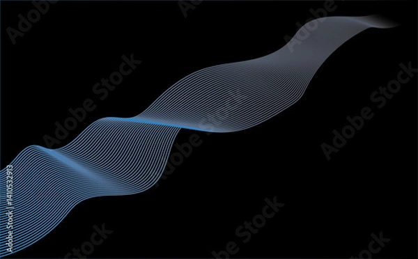 Fototapeta Dark blue abstract background geometry shine and layer element vector for presentation design