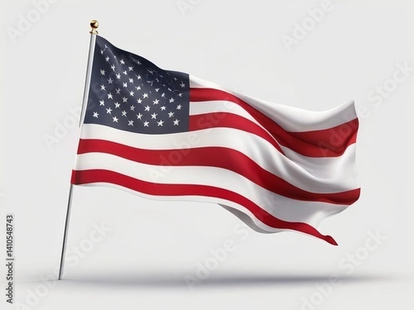 Fototapeta 4th July independence day and USA national flag