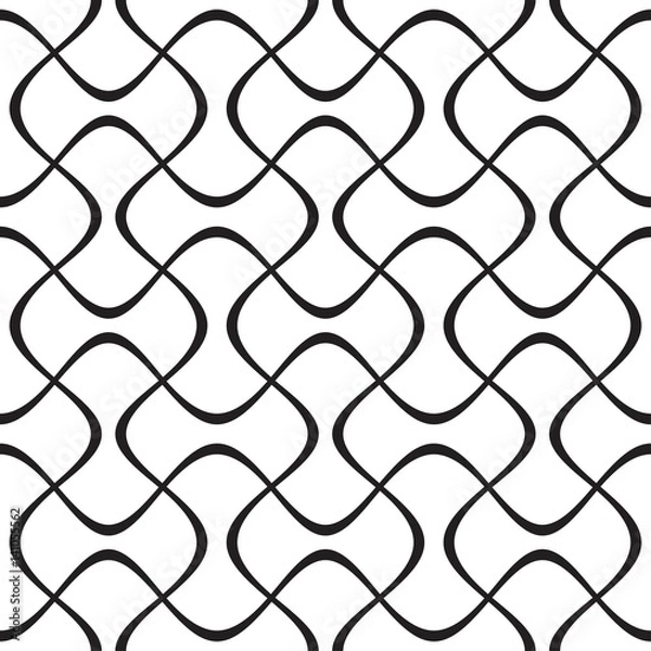 Fototapeta Vector seamless pattern. Modern stylish texture. Repeated geometric pattern. A grid of interwoven wavy lines.