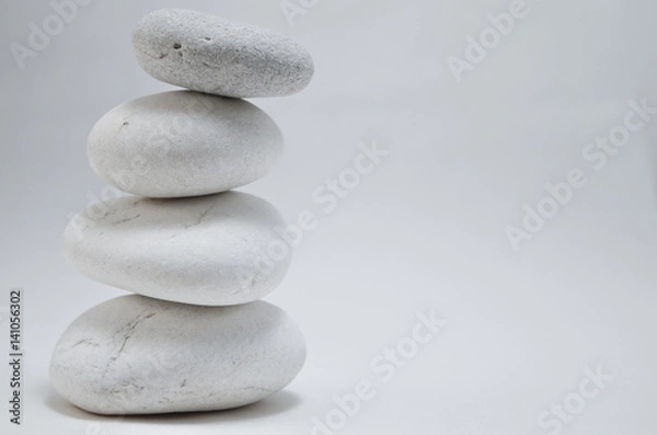 Obraz Wellness Stone tower on white background