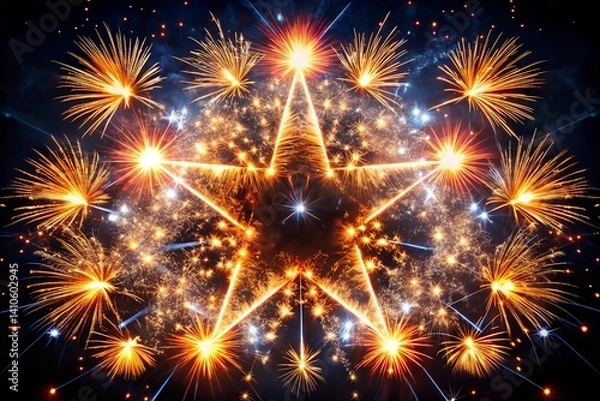 Fototapeta Fireworks in the shape of a star