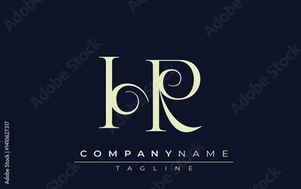 Fototapeta HR abstract Logo. Elegantly Designed Minimalist Monogram Logo with Stylish Lettering. Sophisticated and sleek minimalist monogram showcasing unique lettering design.