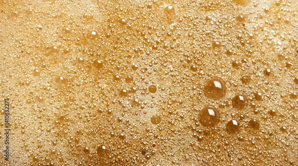 Fototapeta Close Up View Of Golden Brown Foam Texture