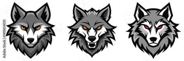 Obraz bundle of wolf heads, wolf face