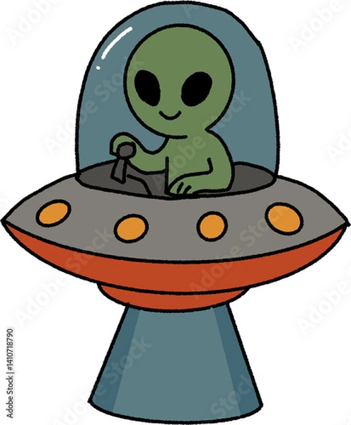 Obraz alien in ufo