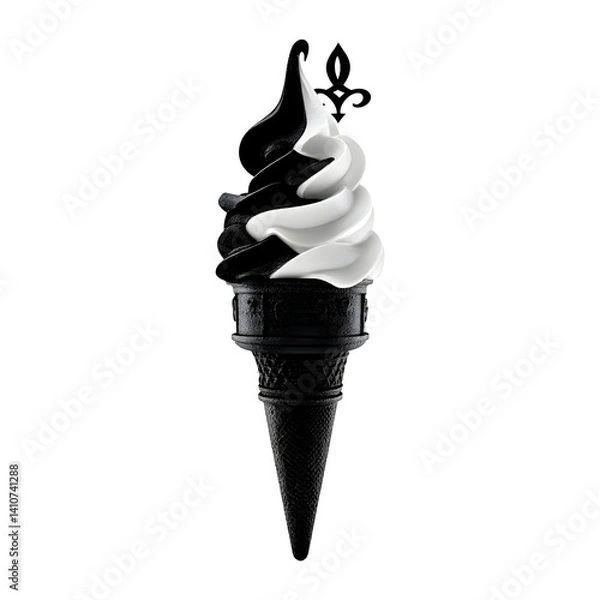 Obraz Yin Yang Ice Cream 3D Render