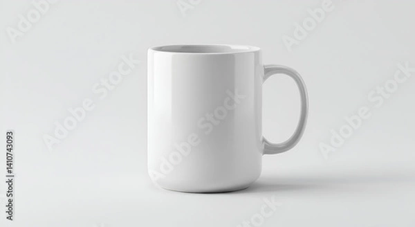 Fototapeta Realistic mockup of a white ceramic coffee mug on a white background