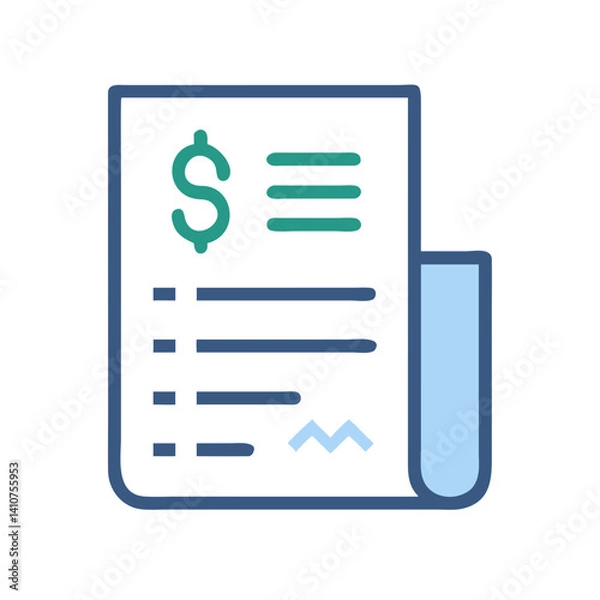 Fototapeta Invoice Document Icon Representing Billing Statement and Financial Record