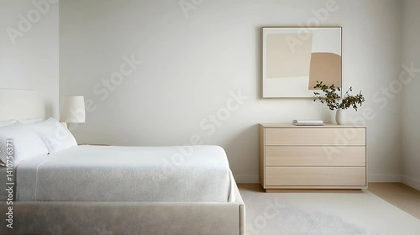 Fototapeta Modern Minimalist Bedroom Interior Design