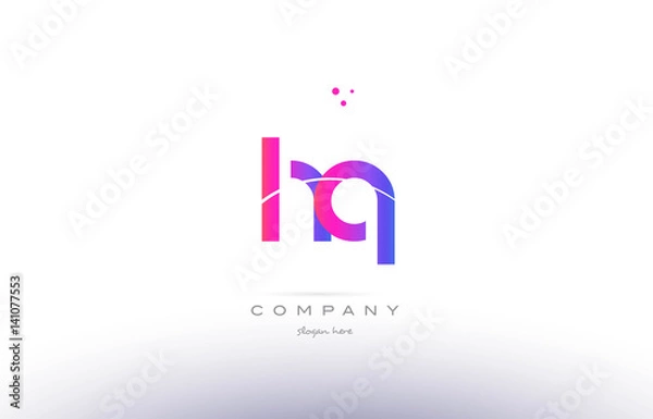 Fototapeta hq h q  pink modern creative alphabet letter logo icon template