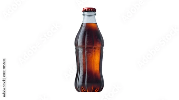 Fototapeta A refreshing beverage in a glass bottle with condensation perfect for advertising and marketin