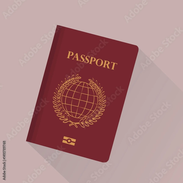 Fototapeta Illustration of international passport with globe icon