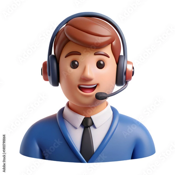 Fototapeta 3D Plastic Customer Service Icon - Support & Communication


