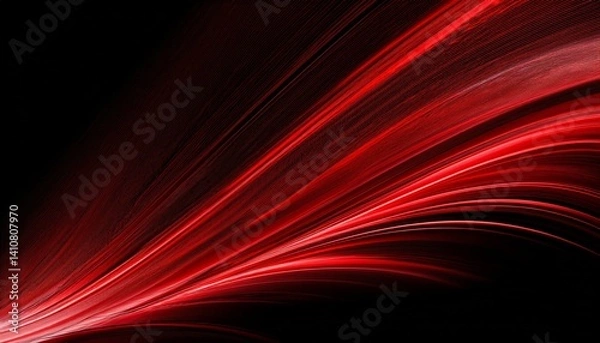 Obraz Abstract red high-tech stripes isolated on black background