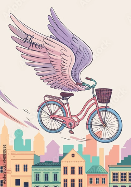 Fototapeta Vibrant Cycling Day Design for Eco-Friendly Transportation | Solid Color Vector Illustrations of Cycling for Health and Sustainability