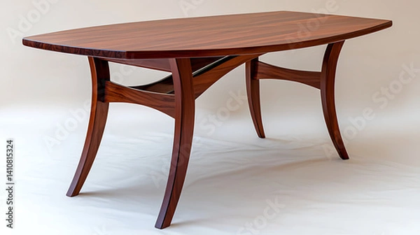 Fototapeta A wooden table with a long leg. Generated using AI.