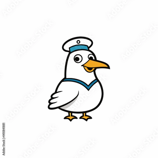 Obraz seagull with a sailors hat
