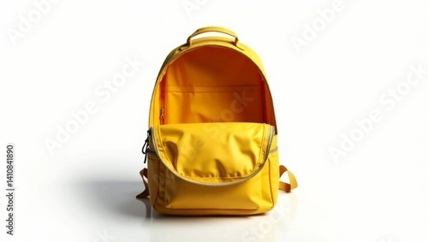 Fototapeta Empty Mustard Yellow Backpack - Stylish and Practical
