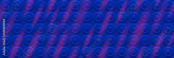 Obraz Blue banner suitable for social networks with pattern with circles. Horizontal background, headers, posters, cards, website. Vector illustration