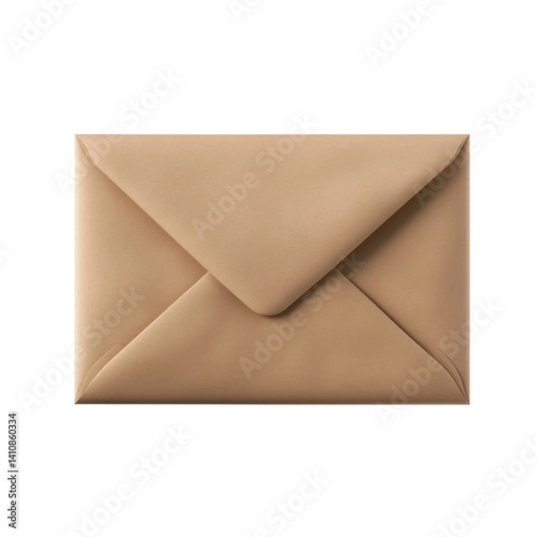 Fototapeta Simple brown envelope with neat folds and classic design